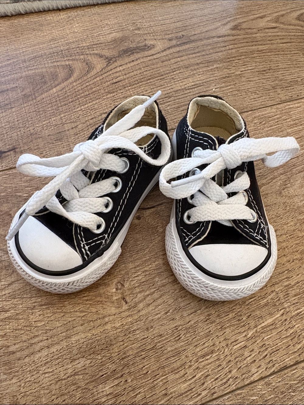 SIZE 2 - Converse Chuck Taylor Black and White Hard Sole Baby Sneaker